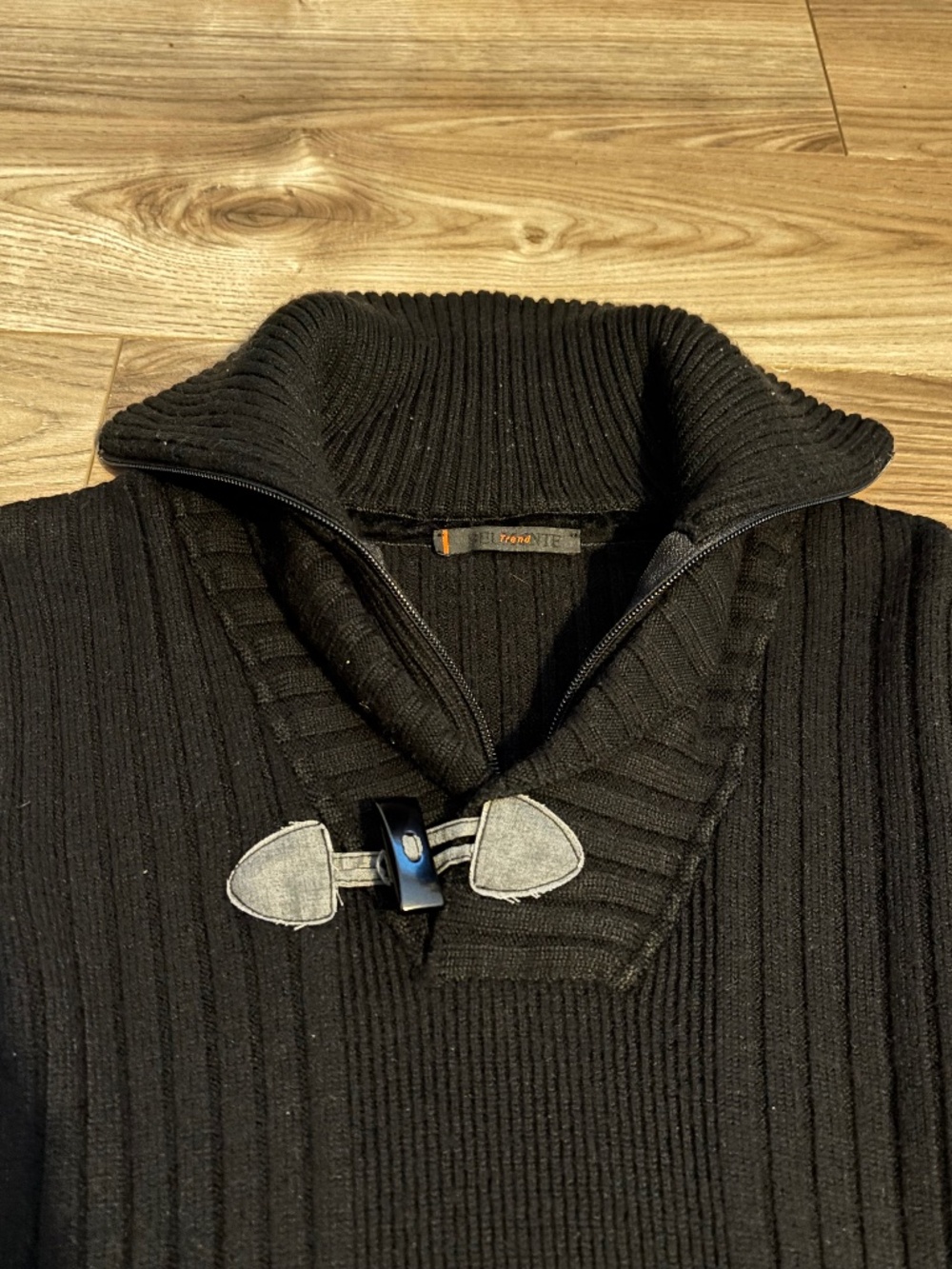 Black Ribbed Knit Toggle Sweater – Cozy Y2K Chic Pullover